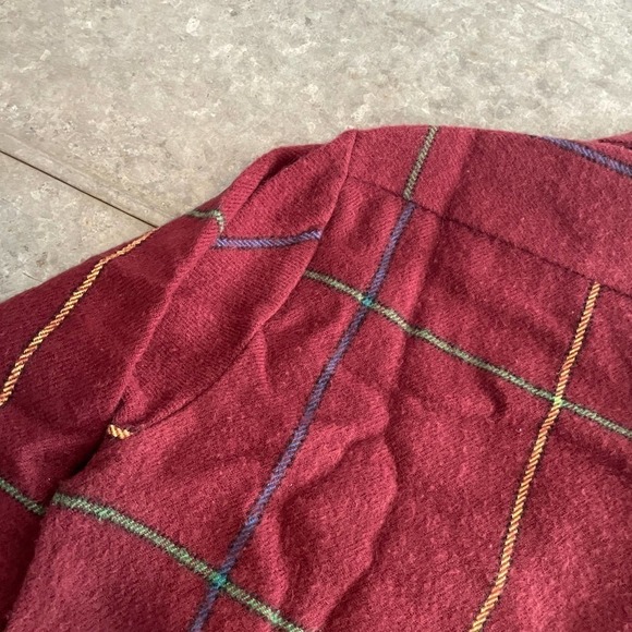 Vintage Mens Store Acrylic Plaid Flannel Button Up L/S Shirt Red Mens Medium - Picture 8 of 9